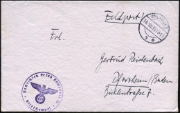 ERLANGEN/ 1/ A 1939 (14.10.) 1K-Brücke + Viol. 1K-HdN: Nachrichten Ersatz Kompanie 73 + Rs. Hs. Abs., Klar Gest. Feldpos - Autres