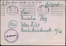 WIEN 101/ B 1944 (16.6.) Band-MaSt + Viol. 1K- HdN: Feldpostnummer 48 919 = Funk-Außenstelle, A T H E N (Aufgabe Wien!)  - Autres