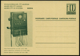 SCHWEIZ 1958 10 C. BiP Ziffer, Grün: PTT-MUSEUM BERN = Haus-Telefon-Zentrale 1925 , Ungebr. (Mi.P 203) - TELEFON / TELEF - Other