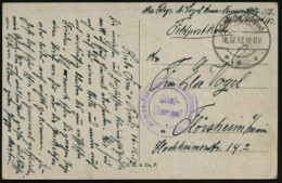 DEUTSCHES REICH 1917 (18.12.) 1K-Brücke: Deutsche Feldpost/*** = Tarnstempel + Viol. 2K-HdN: Armee-Fernsprech-Abteilung  - Altri