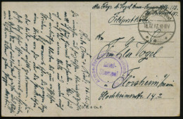 DEUTSCHES REICH 1917 (18.12.) 1K-Brücke: Deutsche Feldpost/*** = Tarnstempel + Viol. 2K-HdN: Armee-Fernsprech-Abteilung  - Autres