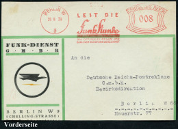 BERLIN W9/ LEST DIE/ Funk Stunde/ DAS OFFIZ.ORGAN DER/ BERLINER RUNDFUNK GES. 1929 (26.9.) AFS Francotyp Auf Color-Vorde - Andere