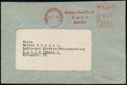 BERLIN-CHARLOTTENBURG 9/ Reichs-Rundfunk/ GmbH 1944 (19.1.) AFS Francotyp "Reichsadler" , Klar Gest., Relativ Später Bel - Other