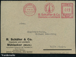 MÜHLACKER (WÜRTT)/ Sender-Leim/ R.Schäfer & Co/ Chem.u.Leimfabrik 1935 (14.10.) AFS Francotyp (Sendeturm Des Senders Müh - Otros