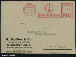 MÜHLACKER (WÜRTT)/ Sender-Leim/ R.Schäfer & Co/ Chem.u.Leimfabrik 1935 (14.10.) AFS Francotyp (Sendeturm Des Senders Müh - Autres