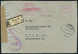 ÖSTERREICH 1946 (23.7.) Aptierter AFS Francotyp "Reichsadler" = Entfernt + Inschrift "Deutsches Reich" = Notmaßnahme! 03 - Otros