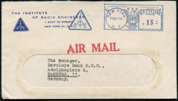 U.S.A. 1950 (21.2.) Blauer AFS: NEW YORK/N.Y./95180/I R E (= Institute Of Radio Engineers) Motivgl. Vordr-Bf. (Logo) Übe - Other