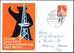 1 BERLIN 19/ Gr.Deutsche/ Funkausstellung../ C 1963 (6.9.) SSt (Bär M. Funkturm) Motivgl. Sonder-Orts-Kt. (Bo.1190 C) -  - Andere