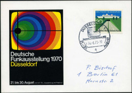 4 DÜSSELDORF 1/ B/ FUNK 70/ Dt.Funkausstellung 1970 (24.8.) SSt = TV-Bildschirm M. Funkwellen , Portorichtige, Motivgl.  - Altri