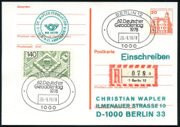 1000 BERLIN 12/ 62. Deutscher/ Geodätentag 1978 (20.9.) SSt 2x + RZ: 1 Berlin 12/q, Klar Gest. Orts-R-Karte  (Bo.1985 ,  - Géographie