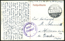 DEUTSCHES REICH 1915 (29.5.) 1K-Brücke: FELDPOSTEXP./DES/OBERKDO/DER III.ARMEE (Frankreich, Somme-Front) + Viol. HdN: Ve - Géographie