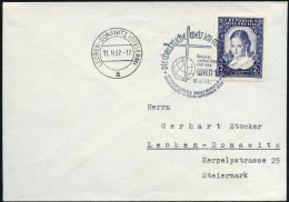 ÖSTERREICH 1952 (10.9.) SSt: WIEN 1/DIE CHRISTL.WELT IM MARKENBILD/ÖSTERR./KATHOLIKENTAG.. = Kreuz Vor Globus , Klar Ges - Geography