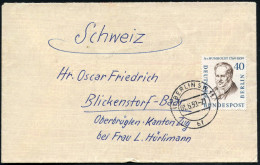 BERLIN 1959 (6.6.) 40 Pf. Alexander V. Humboldt, EF , Ortsgl. Stempel (Berlin SW 11), Portorichtiger Ausl.-Bf  (Mi.171 E - Geografía