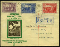 AUSTRALIEN 1937 (1.10.) "150. Jahrestag Gründung Kolonie Neusüdwales 1788", Kompl. Satz (9 P. Unten Stumpfe Zähnung) 1K  - Aardrijkskunde