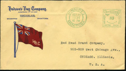 CANADA 1936 (31.10.) Grüner AFS: WINNIPEG/MANITOBA/METRE 54018 = Hudson Bay Company HBC (nach Henry Hudson, Brit. Seefah - Geografía