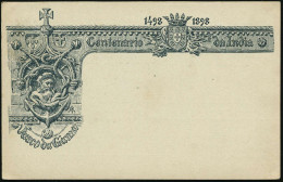 PORTUGAL 1898 (15.4.) 20 Rs. Sonder-P. Grauviol.: "400 Jahrfeier Vasco Da Gama" = Seeweg Nach Indien (Vasco Da Gama-Büst - Aardrijkskunde