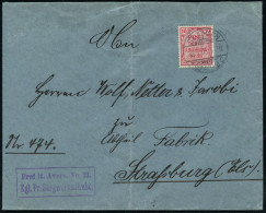 ST.JOHANN/ *(SAAR)2/ C 1903 (22.5.) 1K-Gitter Auf EF 10 Pf. Dienst + Viol. Ra.2: Frei Lt. Avers. No. 21./Kgl. Pr. Bergwe - Sonstige & Ohne Zuordnung