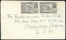 NIGERIA 1953 2 P. Zinn-Abbau, Reine MeF: Paar , Sauber Gest. Bedarfs-Übersee-Bf. (Mi.75 MeF) - GEOLOGIE / MINERALIEN / E - Autres & Non Classés