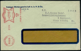 TSCHECHOSLOWAKEI 1929 AFS Francotyp: USTI NAD LABEM 2/AUSSIG 2/MONTANA (Bergbauhämmer) = Aussiger Montan-GmbH, Ausl.-Bf. - Autres & Non Classés