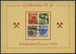 GROSSRÄSCHEN/ A 1946 (30.1.) Lokalausgabe "Wiederaufbau" Kpl. Satz = Bergmann, Brikett (Glasbläser Etc.) Bergbau-Solidar - Other & Unclassified