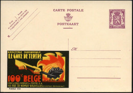 BELGIEN 1938 40 C. Reklame-P. Löwe, Braunlila: CHAUFFAGE ECONOMIQUE/LE COCE DE TERTRE.. = Hand Mit Kohlenschaufel (u. Fe - Otros & Sin Clasificación