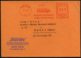 BERLIN SW/ 61/ Vauelfa/ Leitungsdrähte U.Kabelleitungen/ Verbürgen Elektrische Sicherheit 1936 (2.7.) AFS Francotyp (Sch - Other & Unclassified