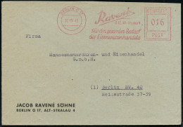 BERLIN O 17/ Ravené/ ..für Den Gesamten Bedarf/ Des Eisenwarenhandels 1946 (30.10.) Seltener AFS Francotyp "Hochrechteck - Autres & Non Classés