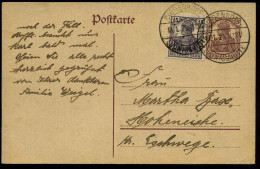 BIEDENKOPF-/  L U D W I G S H Ü T T E 1921 (11.1.) 1K-Brücke 2x Auf P 15 Pf. Germania + 15 Pf. Zusatz-Frankatur , Klar G - Other & Unclassified