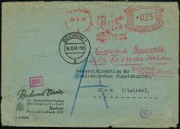 BOCHUM/ 1/ Bochumer/ Verein/ FÜR GUSSTAHLFABRIKATION/ AG 1941 (24.6.) AFS Francotyp 025 Pf. + 2K-Steg: BOCHUM 1/z + Rs.  - Other & Unclassified