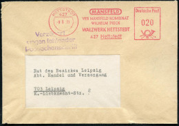 427 HETTSTEDT/ ..VEB MANSFELDER KOMBINAT/ WILHELM PIECK/ WALZWERK.. 1971 (9.3.) AFS Francotyp + Viol. 3L: Verzögert/wege - Sonstige & Ohne Zuordnung