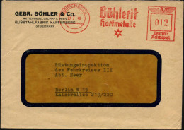 KAPFENBERG/ Böhlert/ Hartmetalle 1940 (27.7.) Seltener AFS Francotyp (Logo) Firmen-Bf.: GEBR. BÖHLERT & Co., AG.. GUSSTA - Other & Unclassified