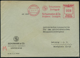 LEIPZIG W 35/ REICHSMESSESTADT/ Schumanns/ Fertigguß.. 1941 (14.11.) AFS Francotyp (Monogr.-Logo) Motivgl. Firmen-Bf. (D - Sonstige & Ohne Zuordnung