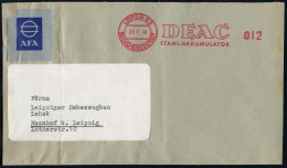 LEIPZIG O 5/ REICHSMESSESTADT/ DEAC/ STAHL-AKKUMULATOR 1946 (25.1.) Total Aptierter AFS = Wertrahmen U. NS-Adler Entfern - Other & Unclassified