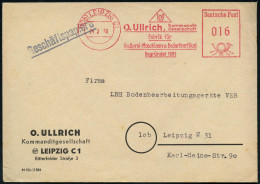 (10b) LEIPZIG C 1/ O.Ulrich/ KG/ Fabrik Für/ Gießerei-Maschinen../ Gegr.1891 1950 (24.2.) AFS Francotyp (Monogr.-Logo) O - Other & Unclassified