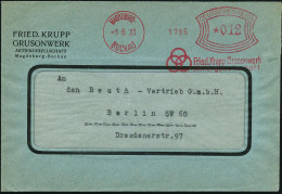 MAGDEBURG-/ BUCKAU/ Friedr.Krupp Grusonwerk/ AG 1933 (1.8.) AFS Francotyp = Firmen-Logo 3 Ringe Auf Firmen-Bf., Dipl.Ing - Other & Unclassified