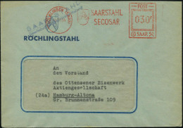 VÖLKLINGEN (SAAR)/ SAARSTAHL/ SECOSAR 1954 (5.11.) Seltener AFS Francotyp "POST/SAAR" Mit Gotischen BG-Ziffern! (Wappen) - Autres & Non Classés