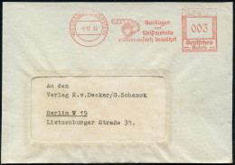 WIESBADEN-SCHIERSTEIN/ GLYCO Gleitlager/ Und/ Weißmetalle.. 1936 (9.12.) AFS Francotyp (Gleitlager) Rs. Abs.-Vordruck, F - Other & Unclassified