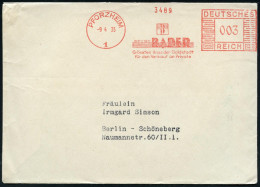 PFORZHEIM/ 1/ BRUNO BADER/ Grösstes Haus Der Goldstadt.. 1935 (Apr.) AFS Francotyp "Mäanderrechteck" (Logo) Auf Fern-Bf. - Autres & Non Classés