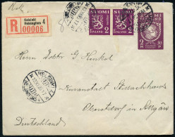 FINNLAND 1936 Sonder-U 2 Mk + 50 P.: Wohlfahrts-Fond "Gold-Ähre" + Zusatzfrank.+ RZ: Helsinki/ Helsingfors 4, Ausl.-R-Bf - Otros & Sin Clasificación