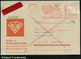 PFORZHEIM 1/ Bijouterien/ Uhrgehäuse/ Uhrketten../ RODI & WIENENBERGER AG 1942 (12.3.) AFS Francotyp 075 Pf. Fabrikanlag - Other & Unclassified