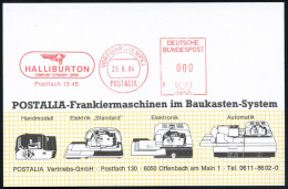 Celle 1984 (29.6.) AFS.: VORFÜHRSTEMPEL/POSTALIA/F/HALLIBURTON.. Mit Firmenlogo, Berüchtigte US-Firma, Vorstands-vorsitz - Aardolie