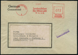 FRANKFURT (MAIN)/ 1/ Zentralbüro/ Für Mineralöl/ GmbH 1946 (11.1.) Aptierter AFS Francotyp "Reichsadler" = Entfernt  = N - Erdöl