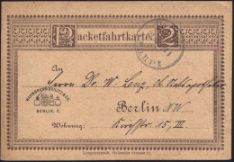 Berlin 1887 (21.7.) Privatpost-Reklame-P. "Paketfahrtkarte" 2 Pf. Ziffer , Braun: WARMBRUNN, QUILTZ & CO = Motive Chem.  - Glas & Fenster