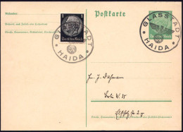 HAIDA/ GLASSTADT 1938 (Okt.) 1K-Notstempel Ohne Datum Mit Hakenkreuzadler = "Befreiungsstempel" Sudetenbesetzung! 2x Kla - Glas & Fenster