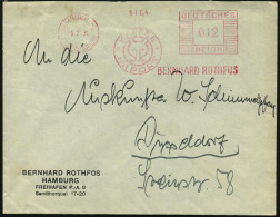 HAMBURG 24/ (FREIHAFEN)/ KAFFEE/ IMPORT/ BERNH.ROTHFOS 1934 (5.2.) AFS = Fuchskopf , Firmen-Bf.: BERNHARD ROTHFOS.. FREI - Dogs