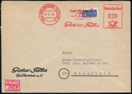 (14a) HEILBRONN (NECKAR) 1/ ..Gustav Fuchs 1949 (7.5.) AFS Francotyp "Posthorn Deutsche Post"= Fuchs Auf 2 Pf. NoB (= VE - Honden