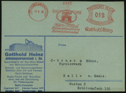 JOHANNGEORGENSTADT/ BOX/ Büro-Möbel/ ..Gotthold Heinz 1935 (7.3.) AFS Francotyp = Bulldogge (auf Büro-Schreibtisch) Deko - Chiens