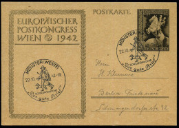 MÜNSTER (WESTF)/ SCHULUNGSWOCHE/ "Der Gute Brief" 1942 (22.10.) Sehr Seltener SSt = Histor. Bote Mit Hund , 2x Klar Auf  - Dogs