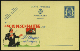 BELGIEN 1941 50 C. Reklame-P., Blau: La VOIX DE SON MAITRE/Le Disque.. = Hund = "His Master's Voice"-Schallplatten (Gram - Dogs