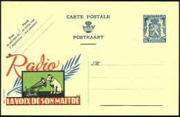 BELGIEN 1941 50 C. Reklame-P Löwe, Blau: Radio, LA VOIX DE SON MAITRE = Hund (vor Grammophon) Ungebr., Selten!  (Mi.P 21 - Chiens
